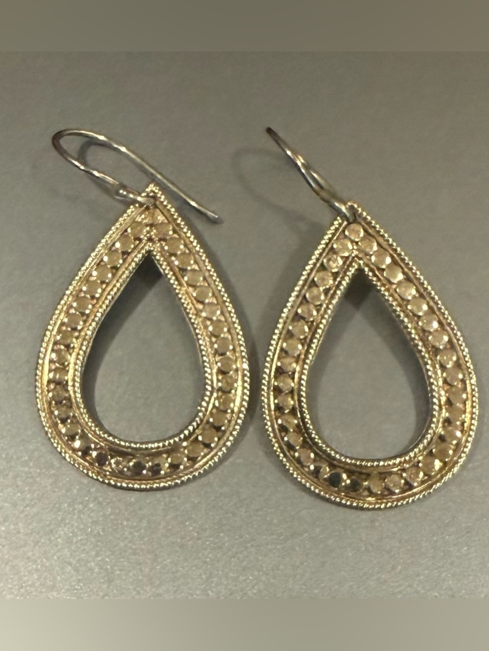 Anna Beck Gold Teardrop Filigree Dangle Earrings